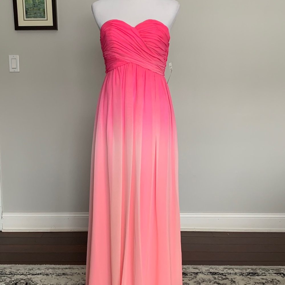 Morgan & Co Pink/Coral Ombré Prom Dress NWT